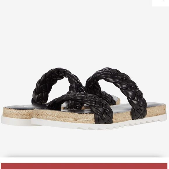 MARC FISHER LTD Jaimee Black Braid Strappy Sandal-7M - Picture 1 of 7